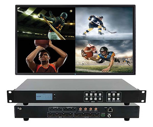 WolfPack 4K 60 Hz Seamless 4x4 HDMI Matrix Switch with Video Wall Processing